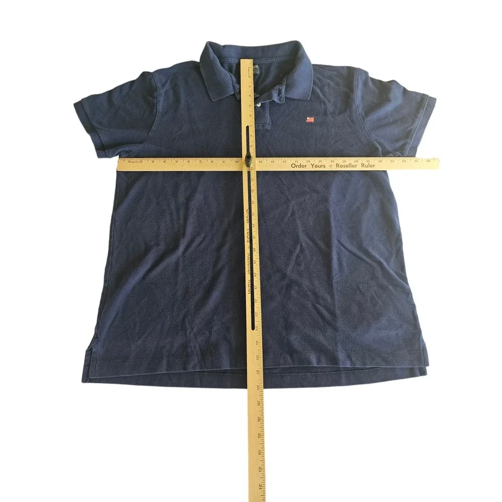 Polo Jeans Co. Ralph Lauren Men's 2XL Collared Shirt US Flag Logo‎ Blue